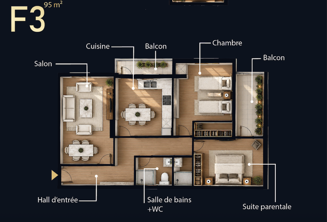Plan F3 B - Bloc B